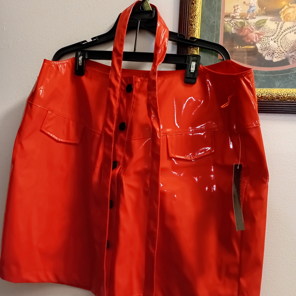 Oppa! Red Polyurethane Jacket - image 3